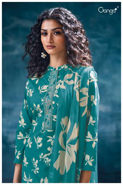 GANGA MRITSA S3581 WHOLESALE COTTO N PRINTED WITH HEAVY WORK CLASSY SALWAR KAMEEZ