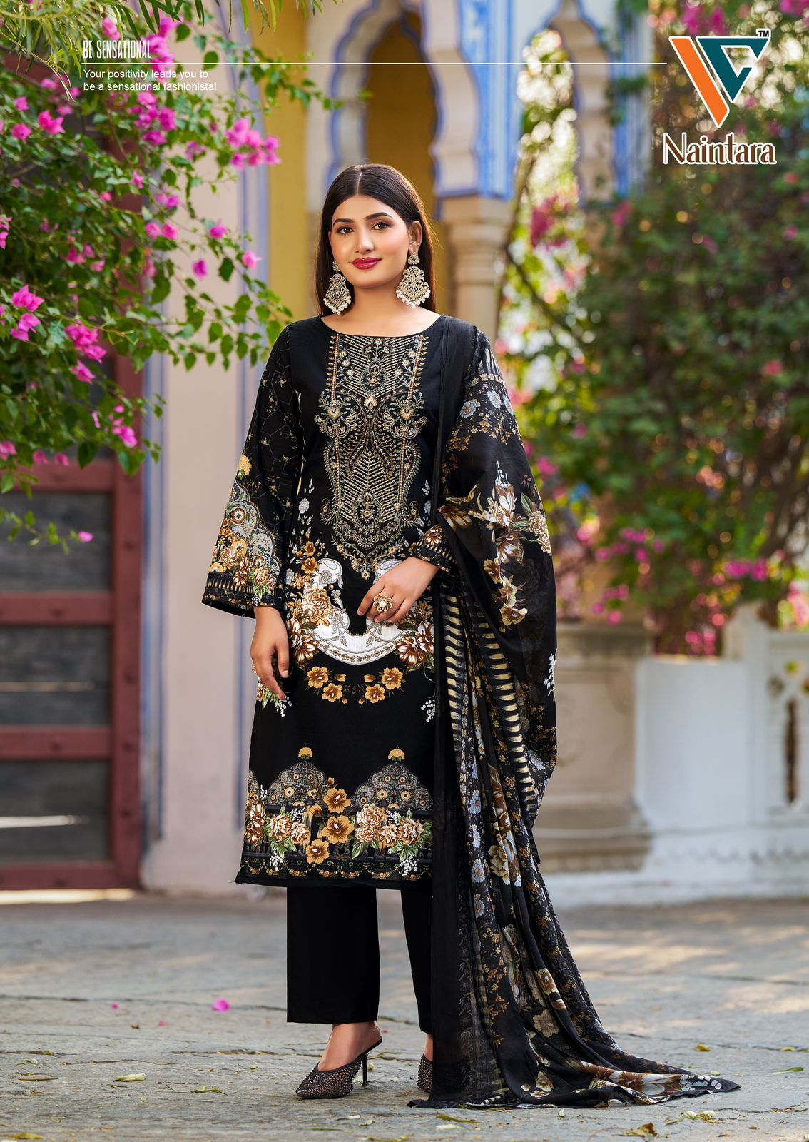 VANDANA CREATION NAINTARA WHOLESALE PURE CAMBRIC COTTON PRINT WITH WORK PAKISTANI STYLE SUITS