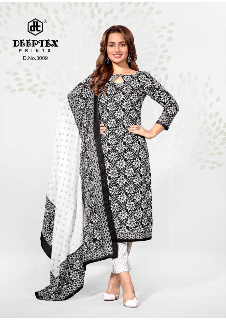 DEEPTEX AALIZA BLACK AND WHITE VOL 3 COTTON ELEGANCE DRESS MATERIALS