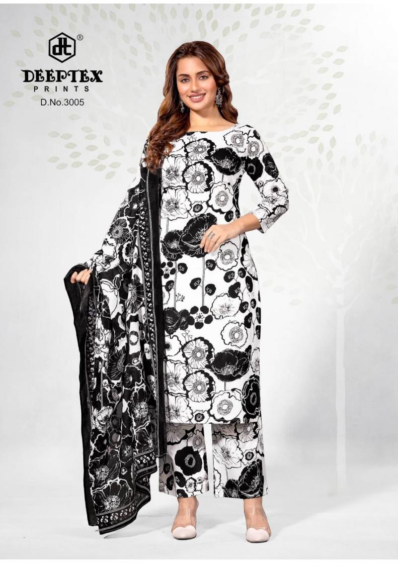 DEEPTEX AALIZA BLACK AND WHITE VOL 3 COTTON ELEGANCE DRESS MATERIALS