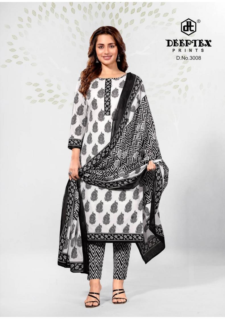 DEEPTEX AALIZA BLACK AND WHITE VOL 3 COTTON ELEGANCE DRESS MATERIALS