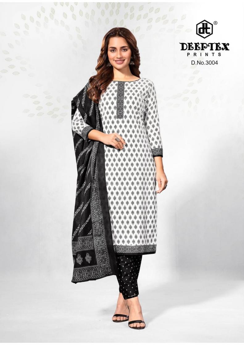 DEEPTEX AALIZA BLACK AND WHITE VOL 3 COTTON ELEGANCE DRESS MATERIALS