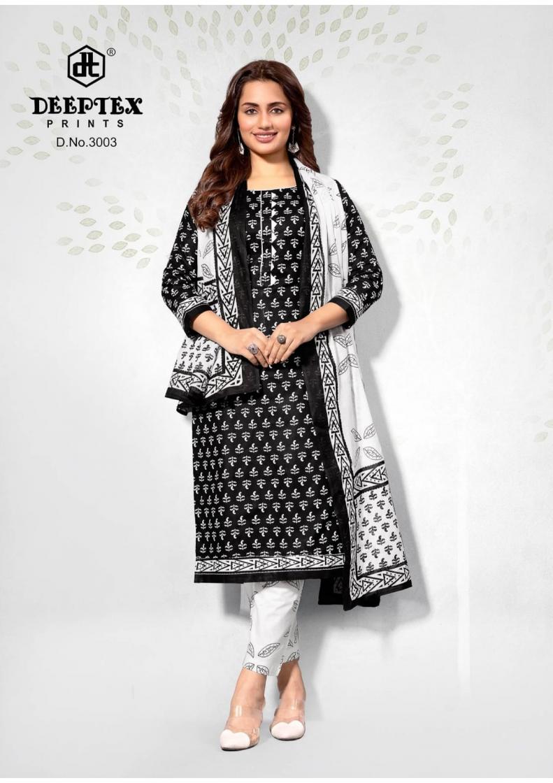 DEEPTEX AALIZA BLACK AND WHITE VOL 3 COTTON ELEGANCE DRESS MATERIALS