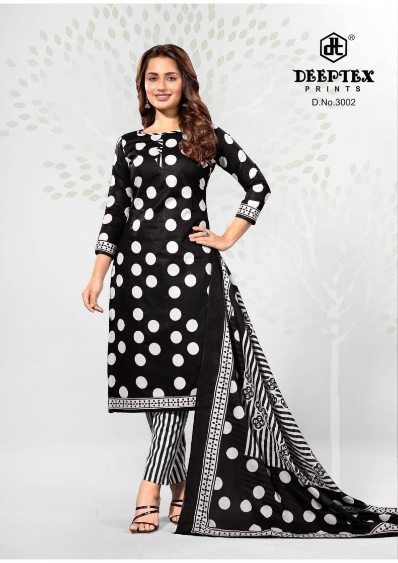 DEEPTEX AALIZA BLACK AND WHITE VOL 3 COTTON ELEGANCE DRESS MATERIALS