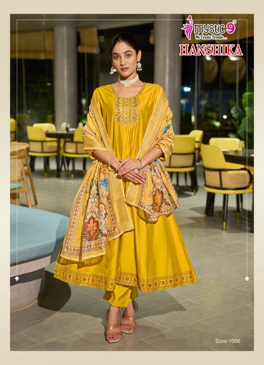 HANSIKA VOL 1 BY MYSTIC 9 GADHVAL FULLY STITCH FASHIONABLE SUIT FOR WOMENS