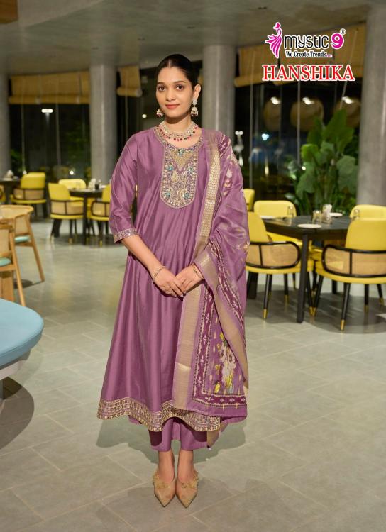 HANSIKA VOL 1 BY MYSTIC 9 GADHVAL FULLY STITCH FASHIONABLE SUIT FOR WOMENS