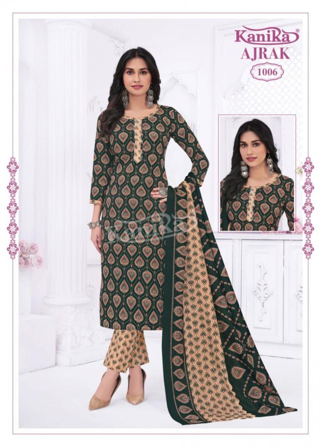 KAVYA KANIKA AJRAK VOL 1 READYMADE DAILY WEAR AJRAK PRINTED 3PCS DRESS