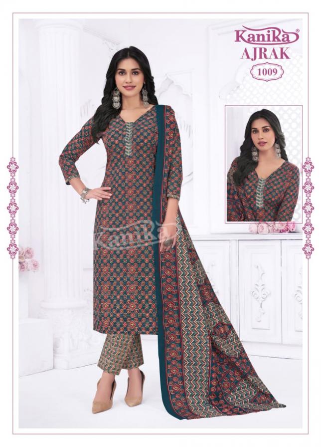 KAVYA KANIKA AJRAK VOL 1 READYMADE DAILY WEAR AJRAK PRINTED 3PCS DRESS