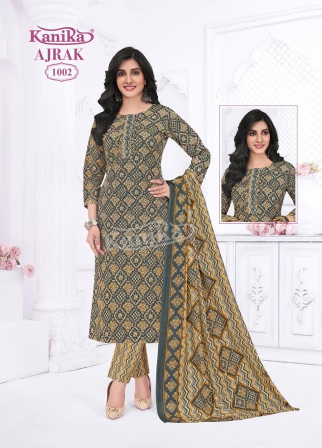 KAVYA KANIKA AJRAK VOL 1 READYMADE DAILY WEAR AJRAK PRINTED 3PCS DRESS