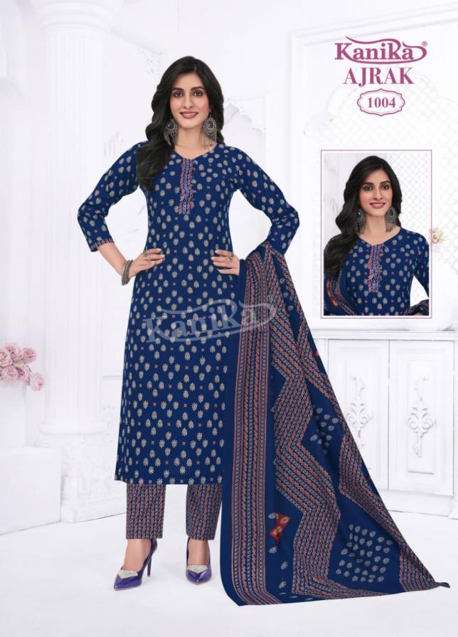 KAVYA KANIKA AJRAK VOL 1 READYMADE DAILY WEAR AJRAK PRINTED 3PCS DRESS