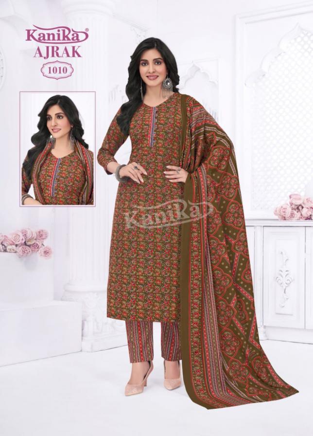 KAVYA KANIKA AJRAK VOL 1 READYMADE DAILY WEAR AJRAK PRINTED 3PCS DRESS