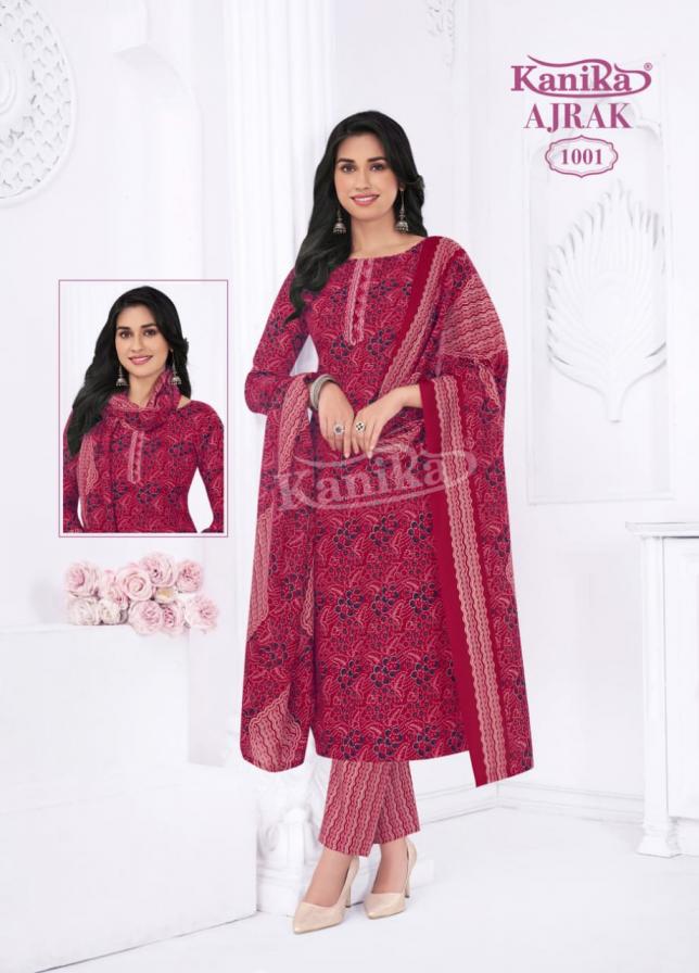 KAVYA KANIKA AJRAK VOL 1 READYMADE DAILY WEAR AJRAK PRINTED 3PCS DRESS