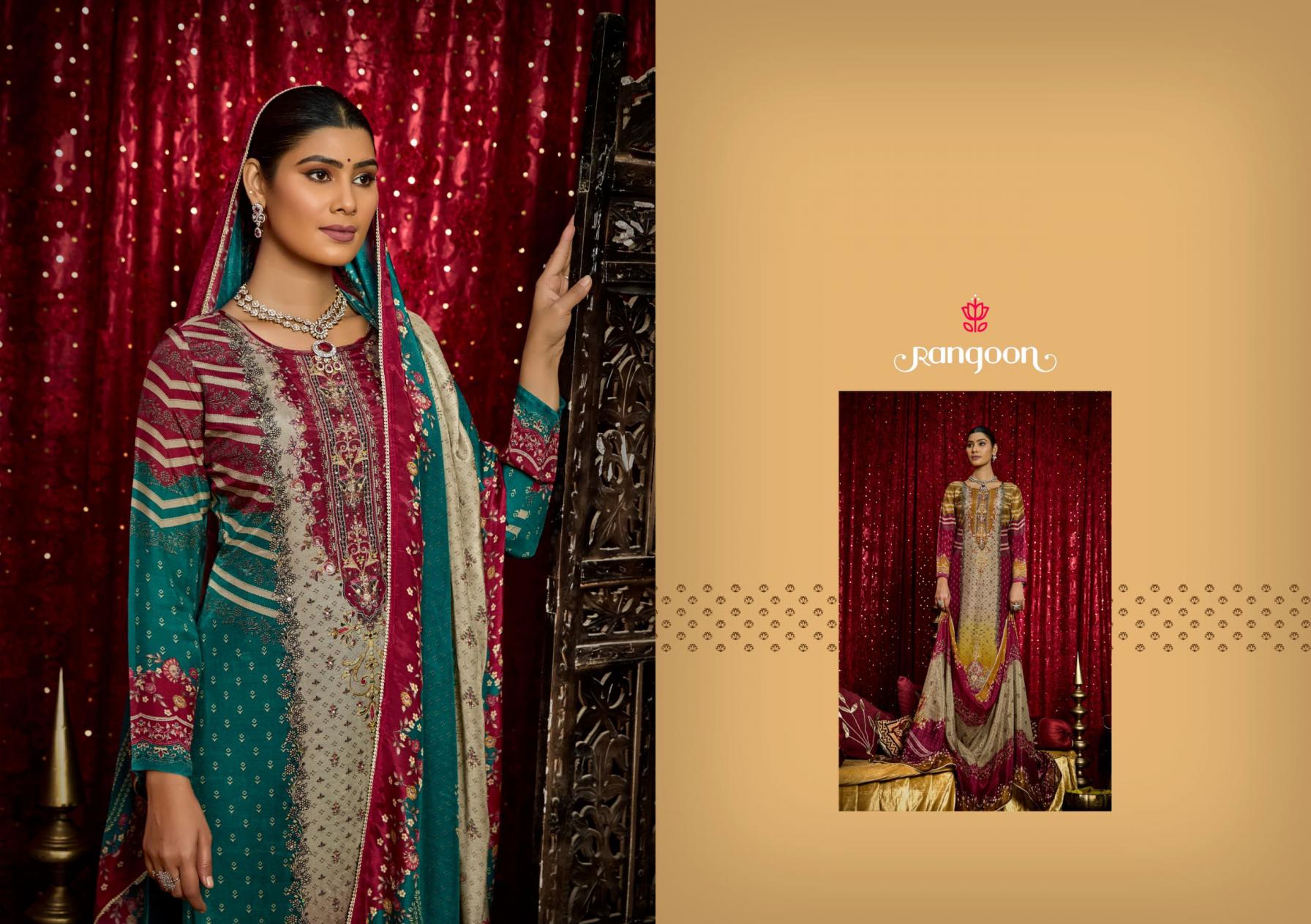RANGOON JANKI MUSLIN READYMADE ELEGANCE STYLE 3PCS DRESS
