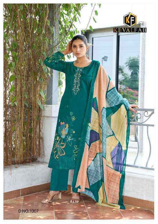 KEVAL FAB AALAYA VOL-1 WHOLESALE HEAVY LUXURY COTTON PRINT WITH MIRROR WORK STYLISH PAKISTANI SUITS