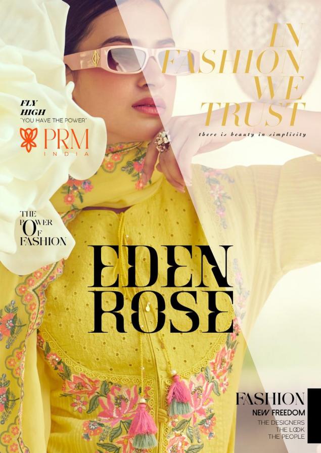 PRM INDIA EDEN ROSE COTTON READYMADE EXCLUSIVE DESIGN FULL STITCH 3PCS DRESS