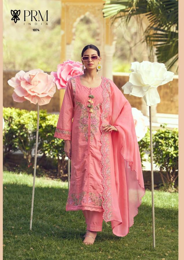 PRM INDIA EDEN ROSE COTTON READYMADE EXCLUSIVE DESIGN FULL STITCH 3PCS DRESS