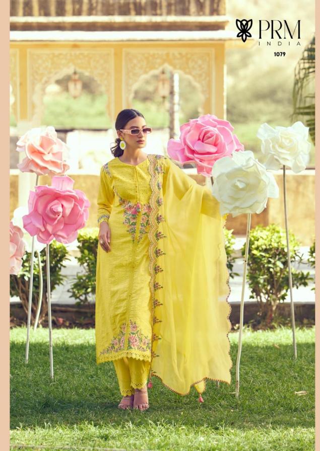 PRM INDIA EDEN ROSE COTTON READYMADE EXCLUSIVE DESIGN FULL STITCH 3PCS DRESS