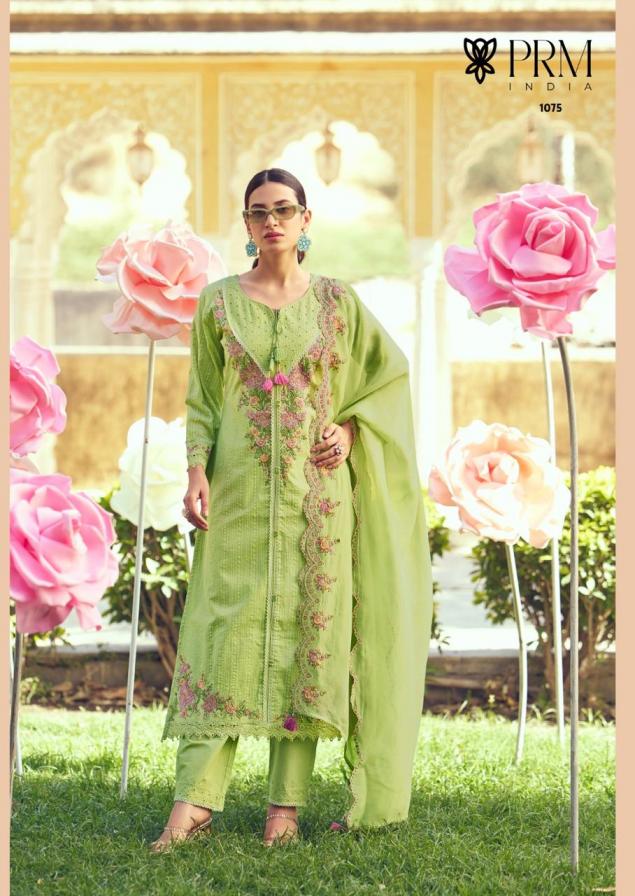 PRM INDIA EDEN ROSE COTTON READYMADE EXCLUSIVE DESIGN FULL STITCH 3PCS DRESS