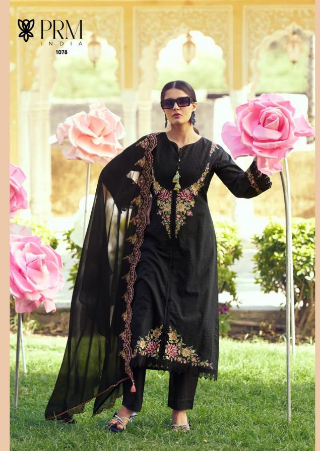 PRM INDIA EDEN ROSE COTTON READYMADE EXCLUSIVE DESIGN FULL STITCH 3PCS DRESS