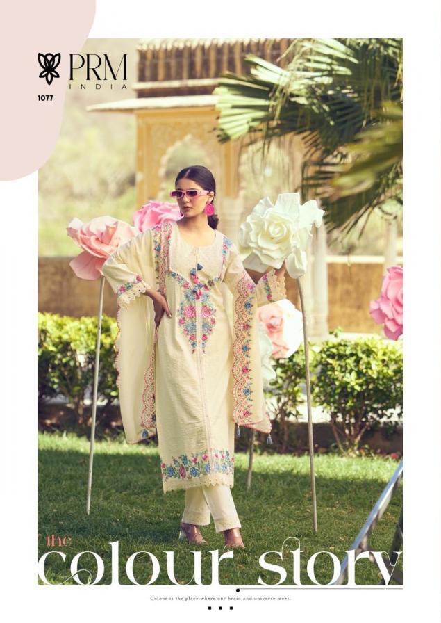 PRM INDIA EDEN ROSE COTTON READYMADE EXCLUSIVE DESIGN FULL STITCH 3PCS DRESS