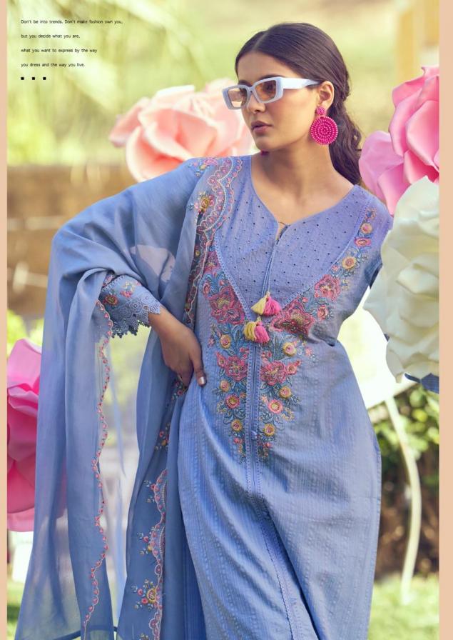 PRM INDIA EDEN ROSE COTTON READYMADE EXCLUSIVE DESIGN FULL STITCH 3PCS DRESS
