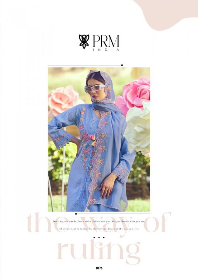 PRM INDIA EDEN ROSE COTTON READYMADE EXCLUSIVE DESIGN FULL STITCH 3PCS DRESS