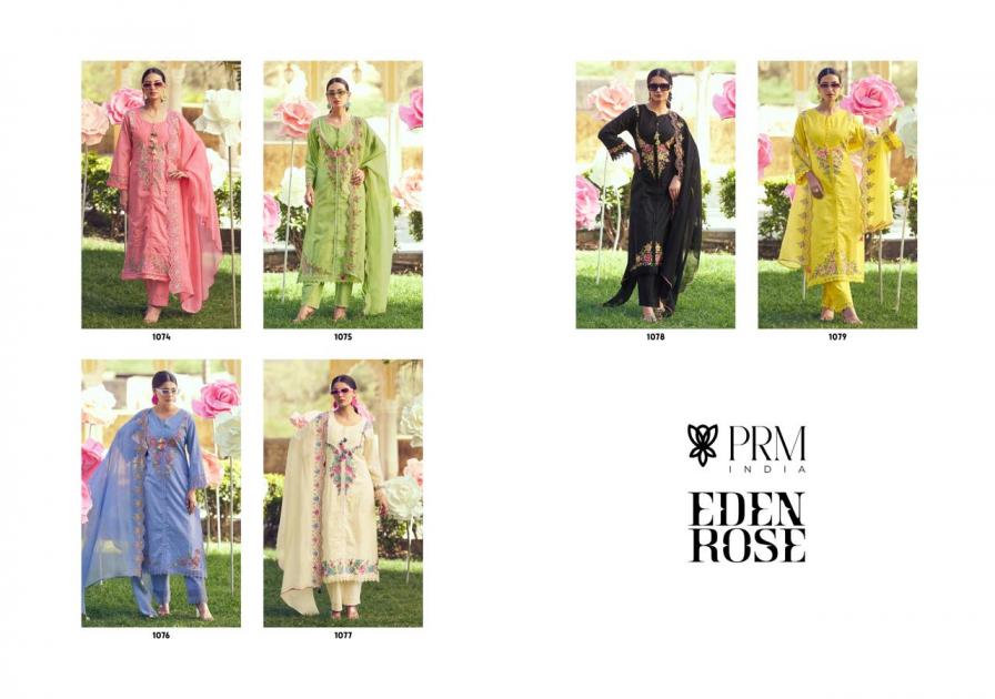 PRM INDIA EDEN ROSE COTTON READYMADE EXCLUSIVE DESIGN FULL STITCH 3PCS DRESS