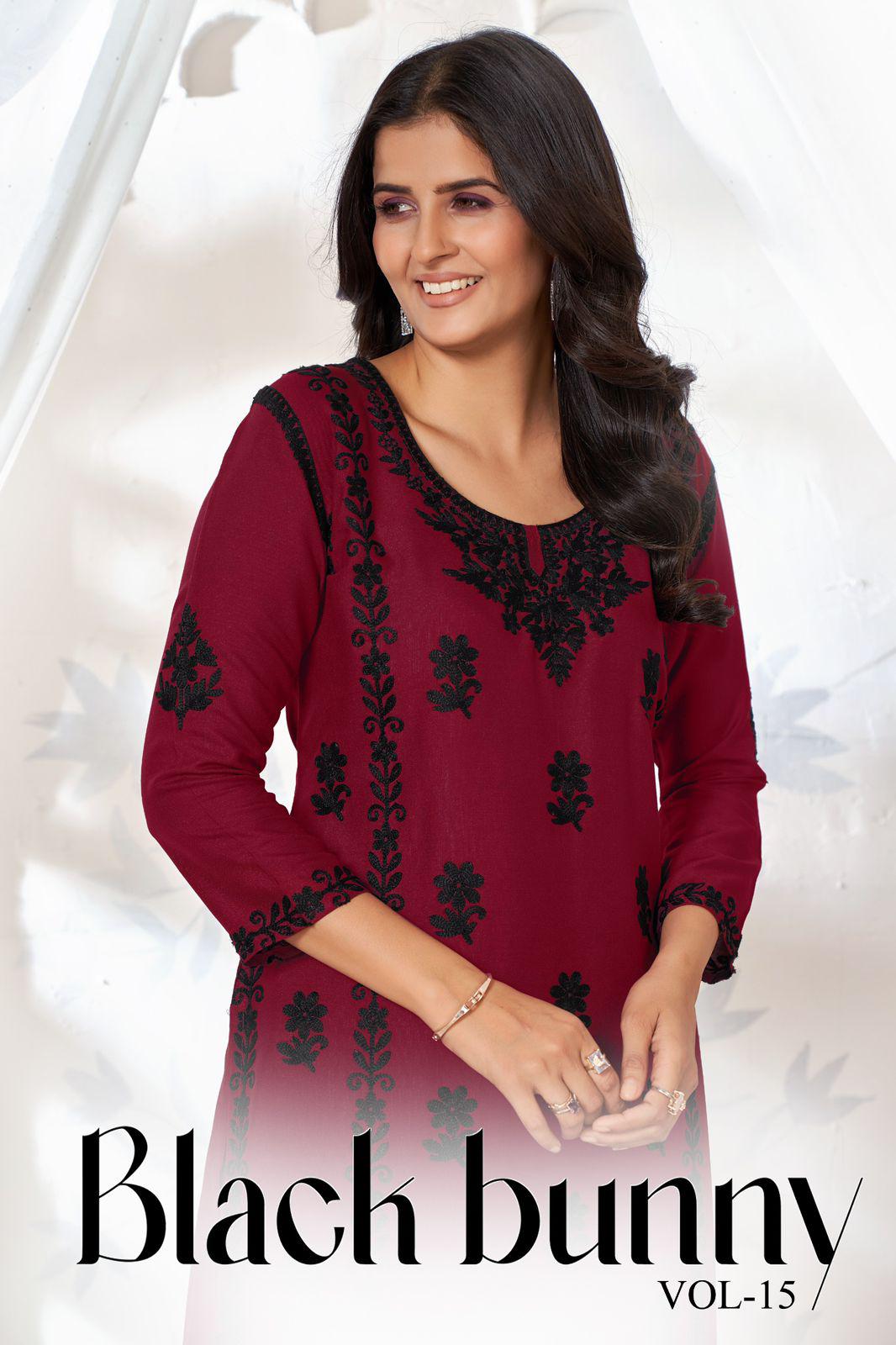 BLACK BUNNY VOL 15 BY BLUE HILLS RAYON READYMADE BIG SIZE UNIQUE PLAZZO SUIT FOR WOMENS