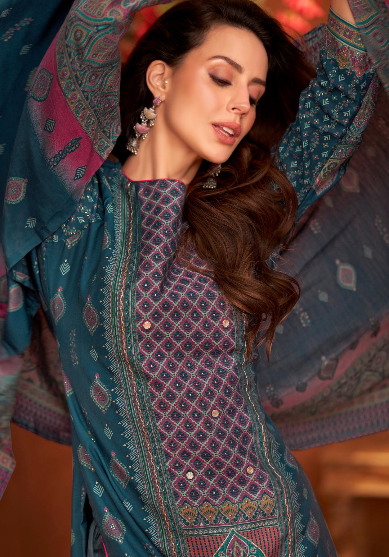 RANG RASIYA VOL 2 BY ALOK MUDAAL DISCHARGE PRINT PAKISTANI DRESS MATERIALS