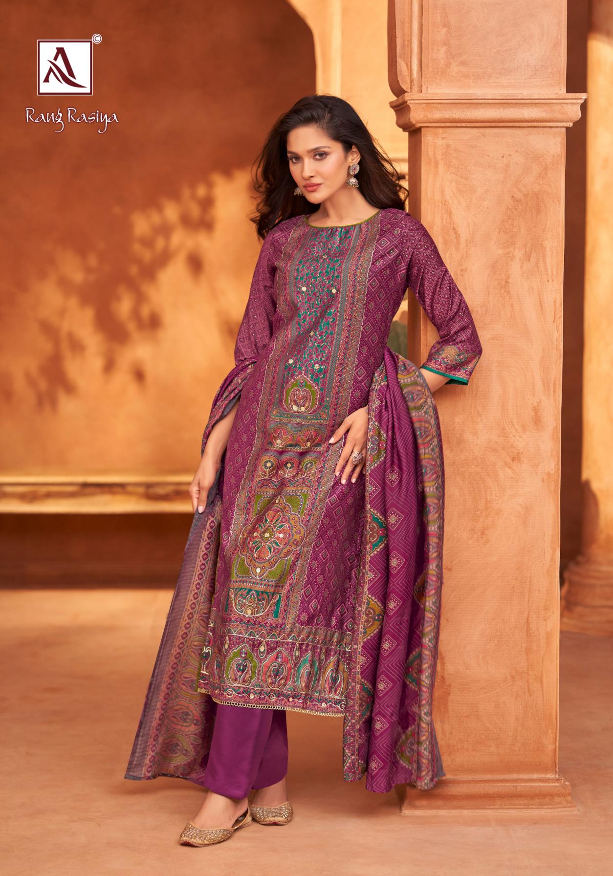 RANG RASIYA VOL 2 BY ALOK MUDAAL DISCHARGE PRINT PAKISTANI DRESS MATERIALS