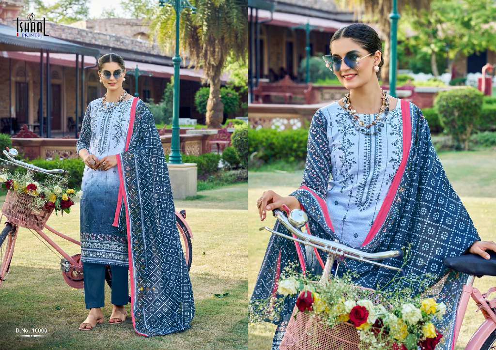 ISHAAL EMBROIDERED VOL 16 BY ISHAAL PRINTS LAWN HIT DESIGN PAKISTANI MATERIAL