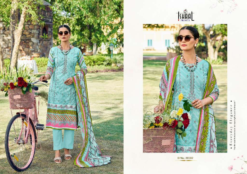 ISHAAL EMBROIDERED VOL 16 BY ISHAAL PRINTS LAWN HIT DESIGN PAKISTANI MATERIAL