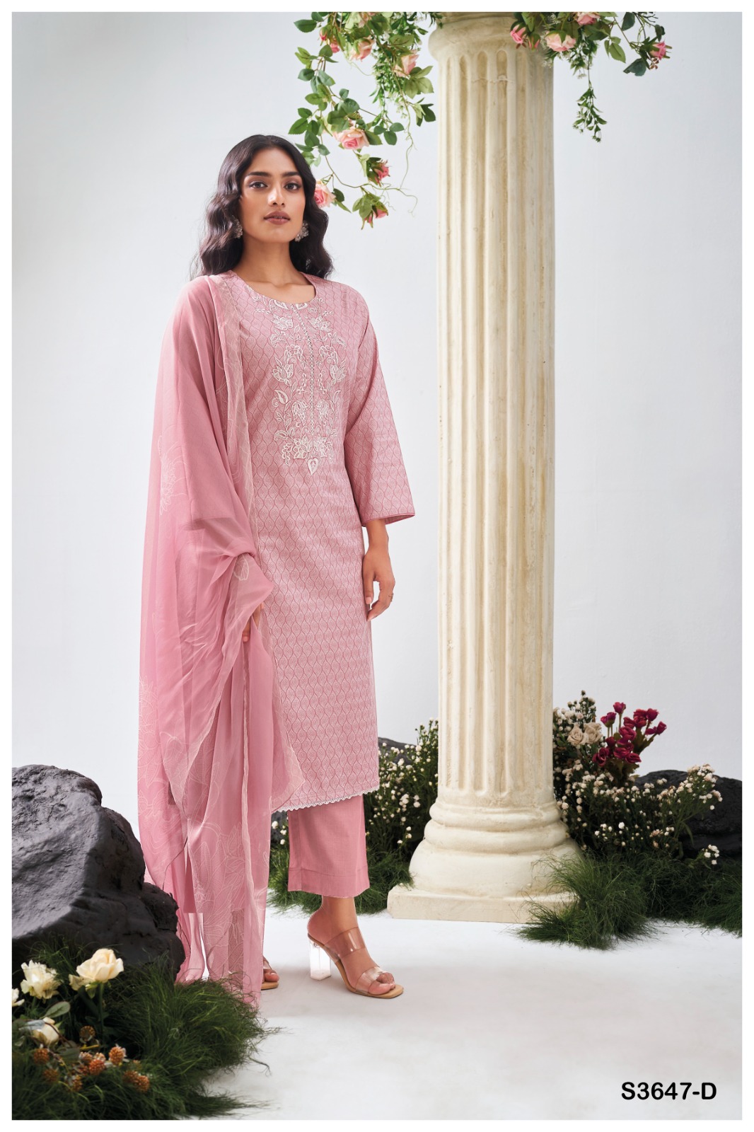 GANGA NAGMA S3647 WHOLESALE COTTON PRINTED WITH EMBROIDERY FANCY SALWAR SUITS