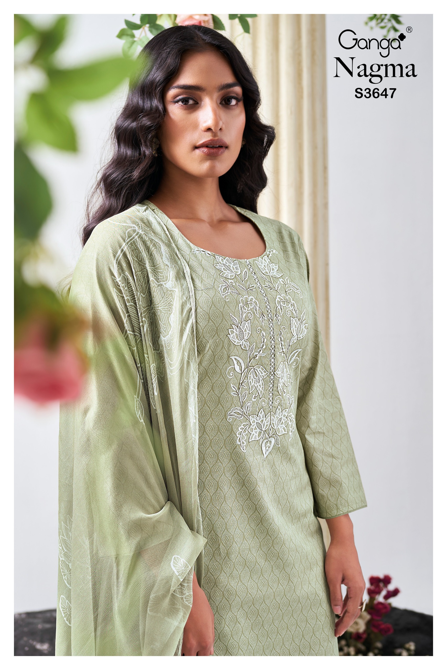 GANGA NAGMA S3647 WHOLESALE COTTON PRINTED WITH EMBROIDERY FANCY SALWAR SUITS