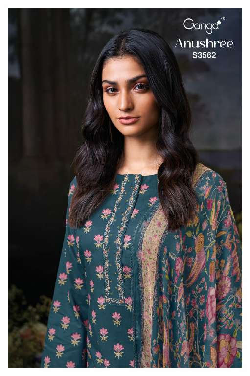 GANGA ANUSHREE S3562 WHOLESALE PREMIUM COTTON PRINTED WITH HAND WORK CLASSY SALWAR KAMEEZ
