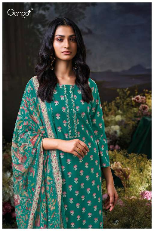 GANGA ANUSHREE S3562 WHOLESALE PREMIUM COTTON PRINTED WITH HAND WORK CLASSY SALWAR KAMEEZ