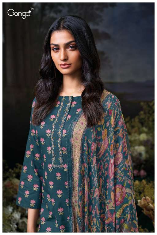 GANGA ANUSHREE S3562 WHOLESALE PREMIUM COTTON PRINTED WITH HAND WORK CLASSY SALWAR KAMEEZ