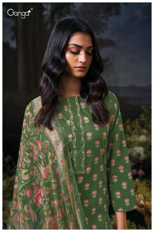 GANGA ANUSHREE S3562 WHOLESALE PREMIUM COTTON PRINTED WITH HAND WORK CLASSY SALWAR KAMEEZ