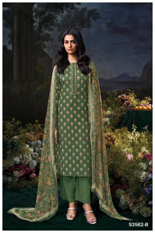 GANGA ANUSHREE S3562 WHOLESALE PREMIUM COTTON PRINTED WITH HAND WORK CLASSY SALWAR KAMEEZ