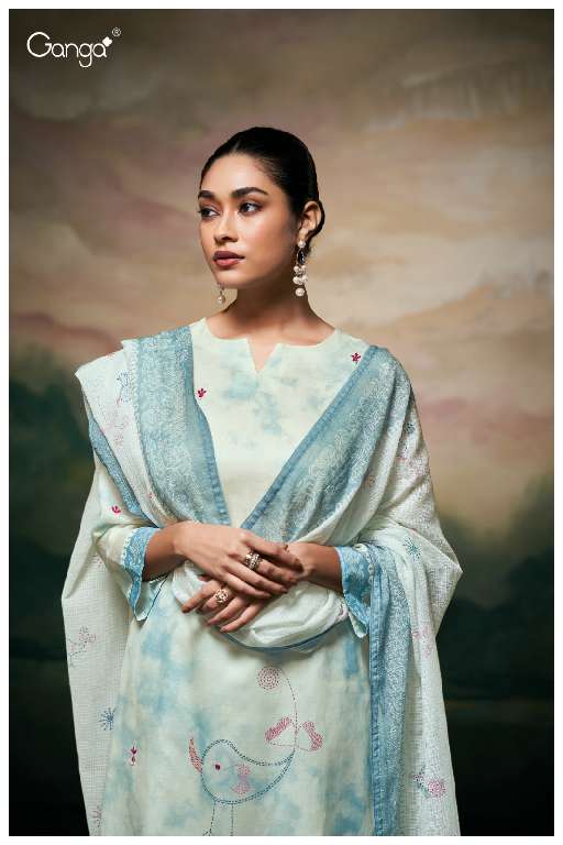 GANGA MEELA S3521 WHOLESALE PREMIUM PURE MAL PRINTED WITH HAND WORK FANCY TOP WITH PALAZZO AND DUPATTA
