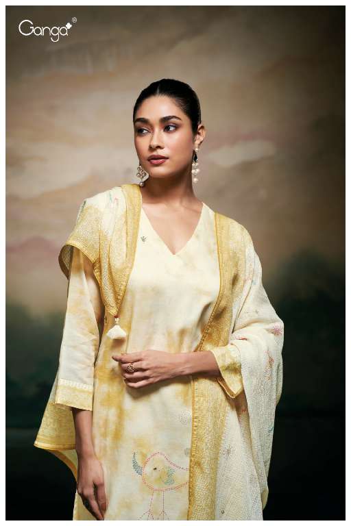 GANGA MEELA S3521 WHOLESALE PREMIUM PURE MAL PRINTED WITH HAND WORK FANCY TOP WITH PALAZZO AND DUPATTA