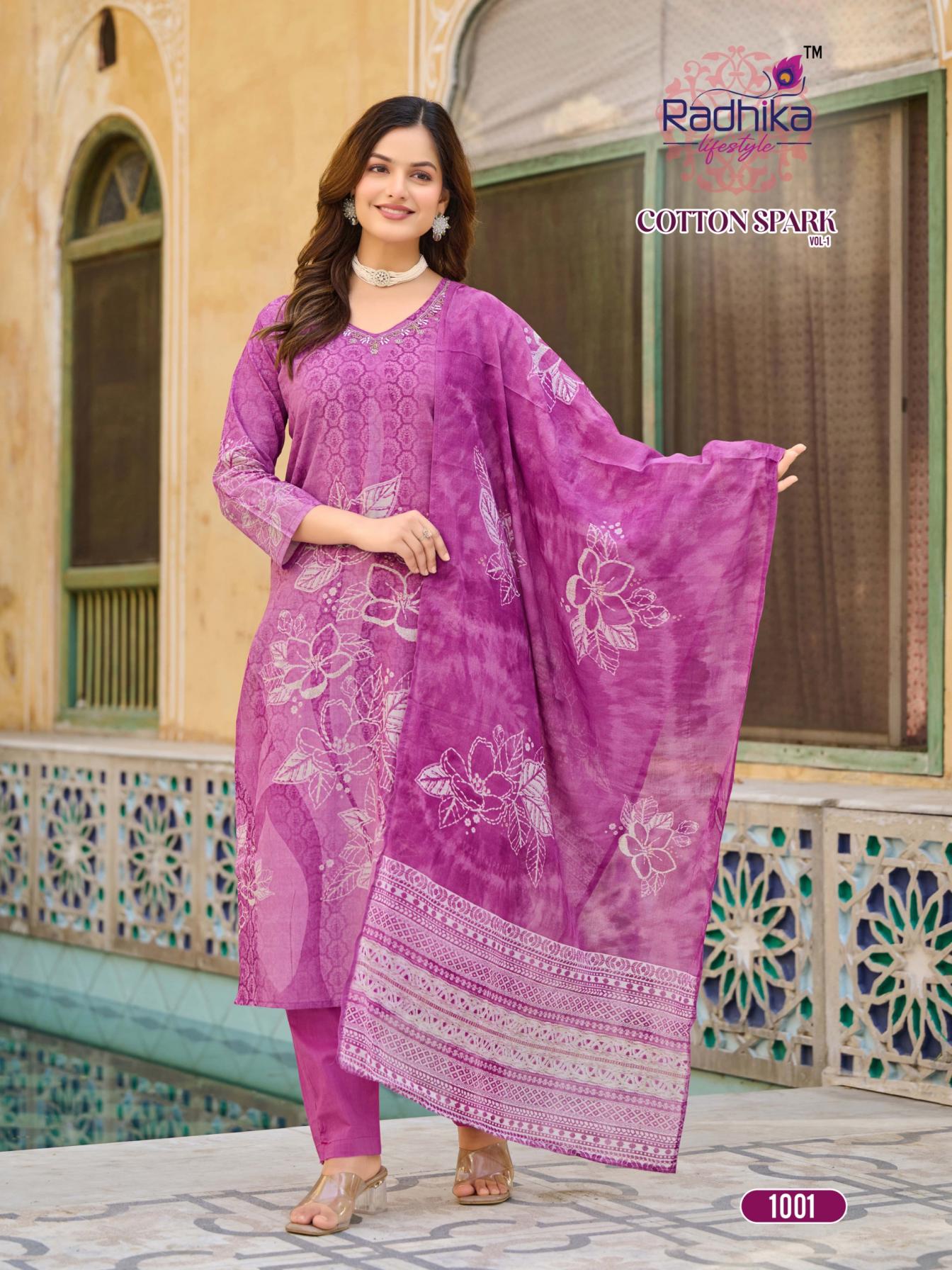 RADHIKA LIFESTYLE COTTON SPARK VOL 1 READYMADE COTTON CLASSIC LADIES SUITS