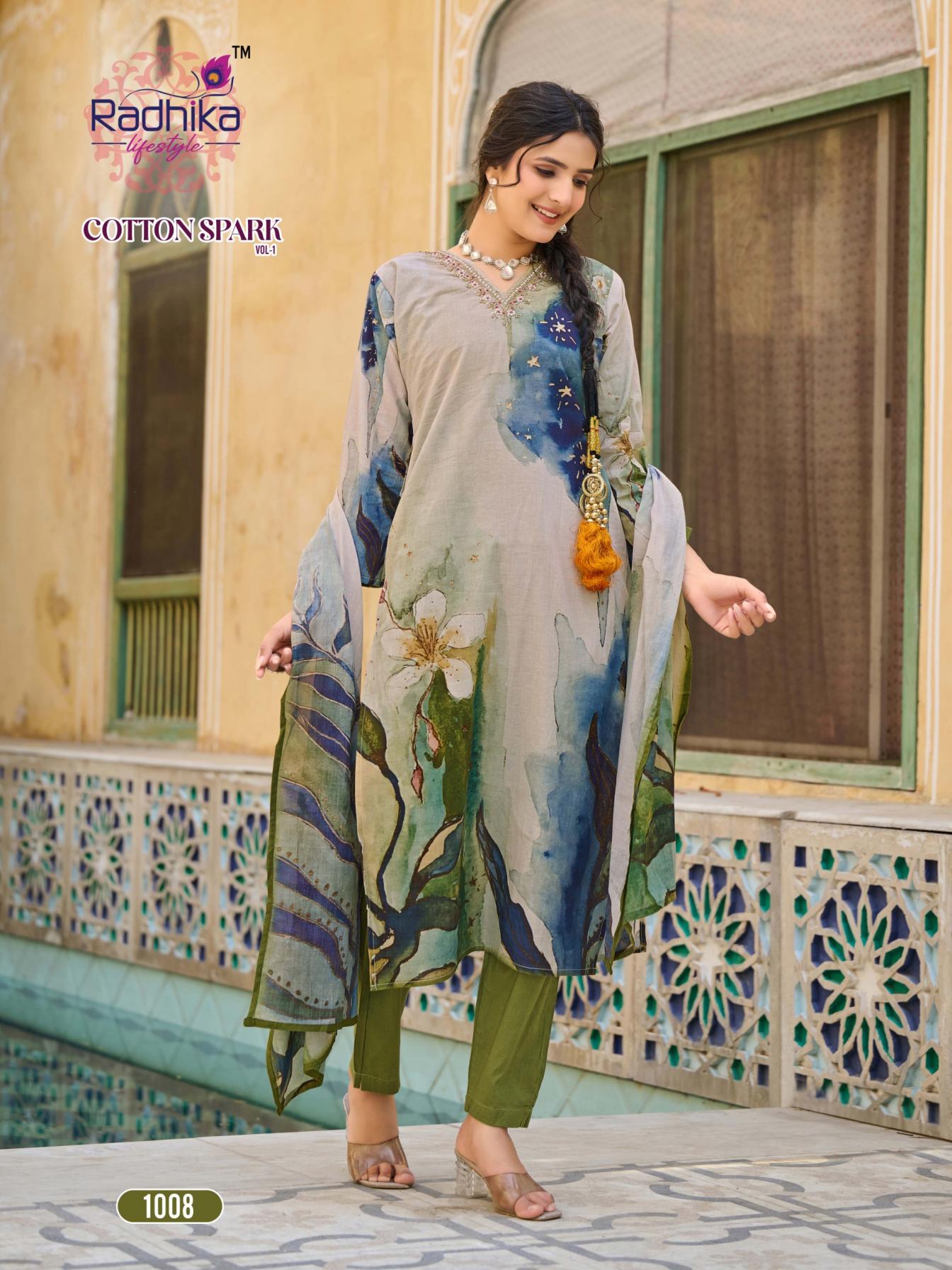 RADHIKA LIFESTYLE COTTON SPARK VOL 1 READYMADE COTTON CLASSIC LADIES SUITS