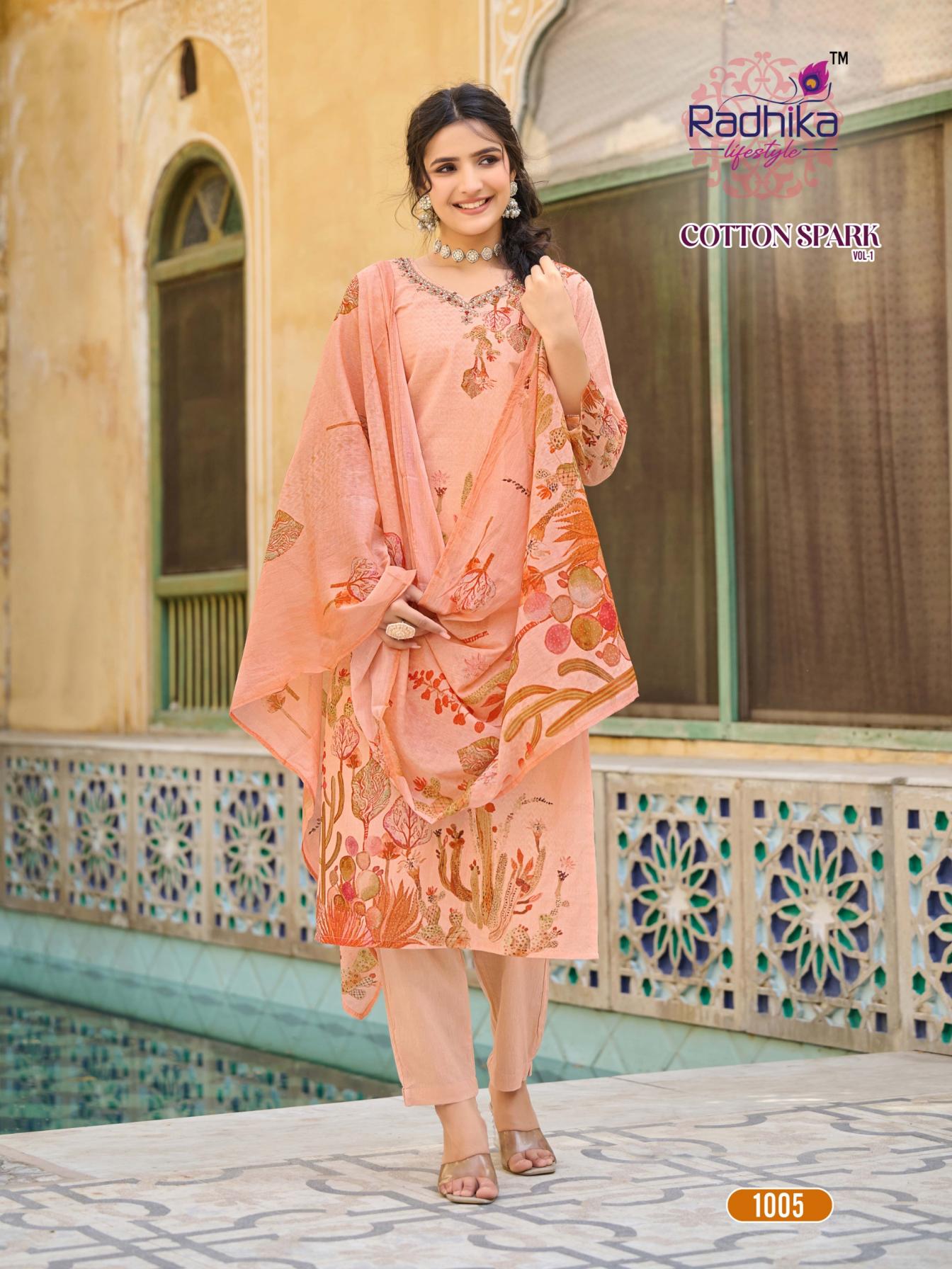 RADHIKA LIFESTYLE COTTON SPARK VOL 1 READYMADE COTTON CLASSIC LADIES SUITS