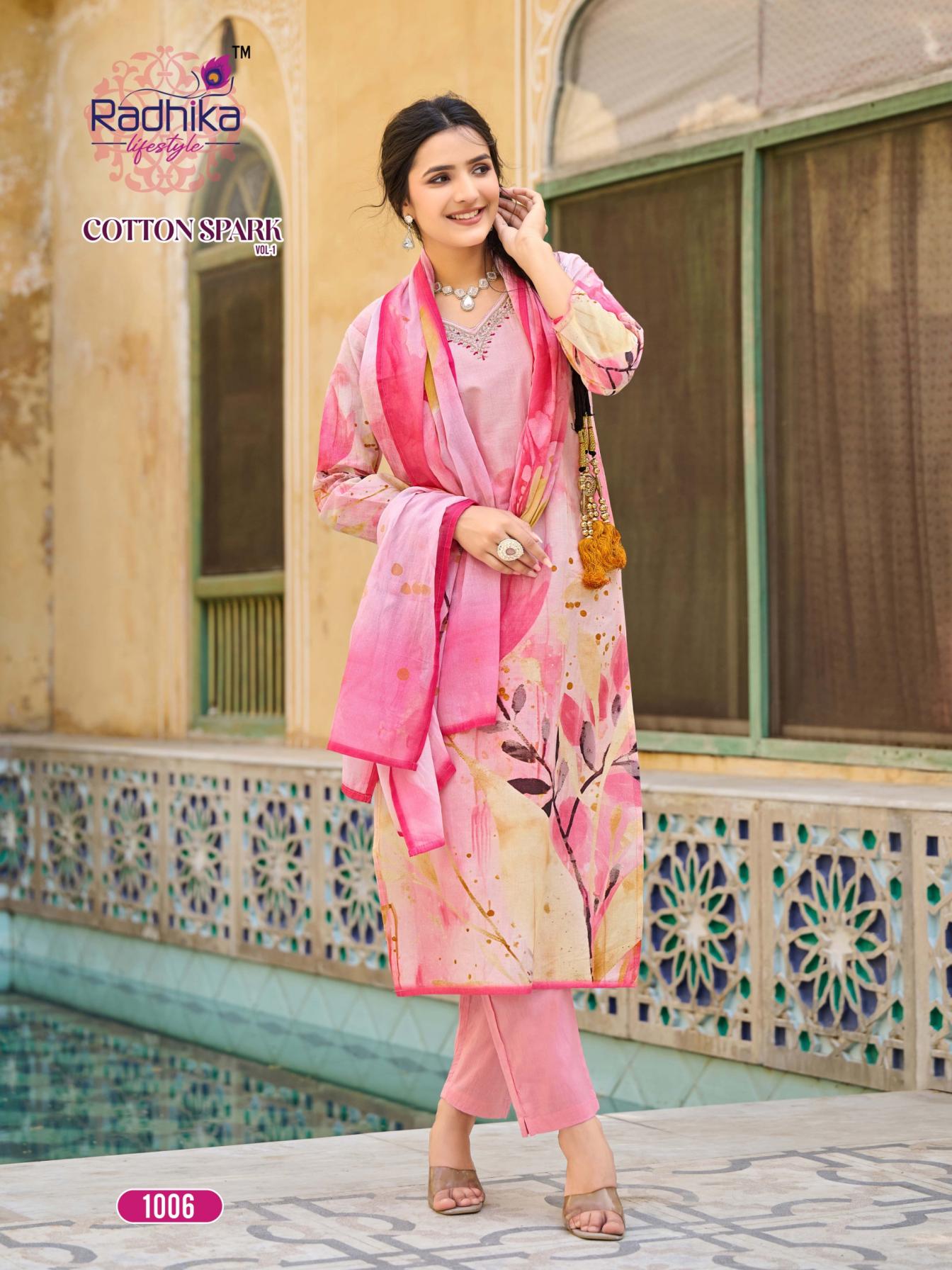 RADHIKA LIFESTYLE COTTON SPARK VOL 1 READYMADE COTTON CLASSIC LADIES SUITS