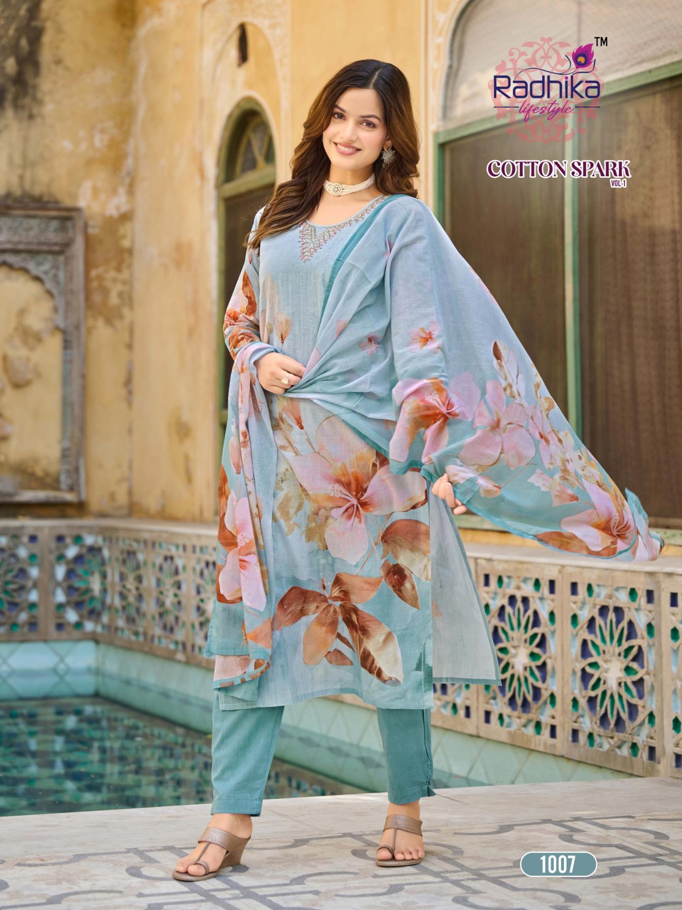 RADHIKA LIFESTYLE COTTON SPARK VOL 1 READYMADE COTTON CLASSIC LADIES SUITS