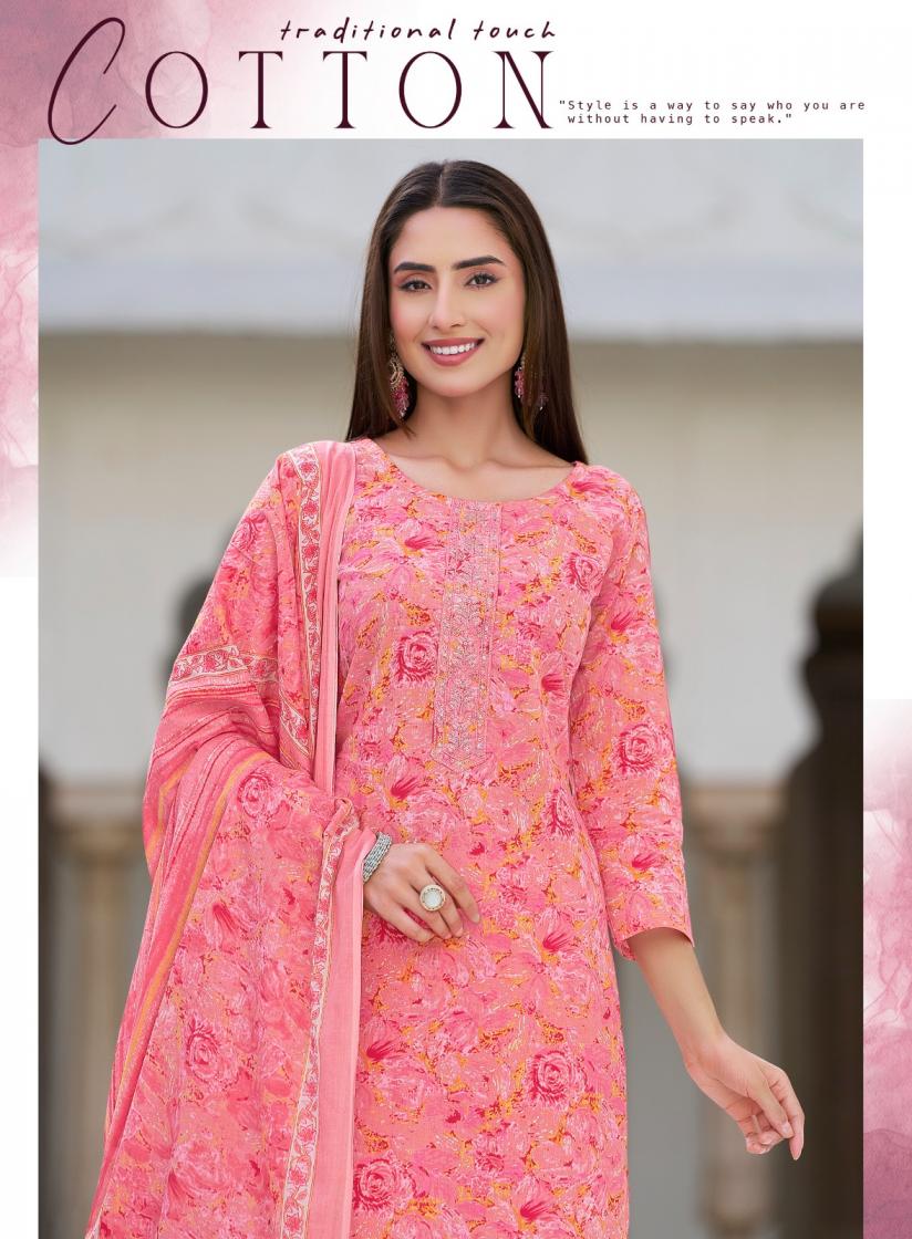 COTTON KUDI VOL 21 BY RADHIKA LIFESTYLE CLASSIC LOOK READYMADE PLUS SIZE 3PCS DRESS