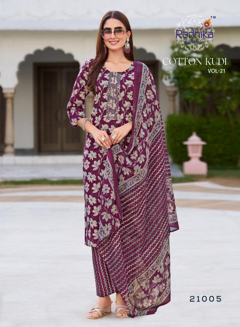 COTTON KUDI VOL 21 BY RADHIKA LIFESTYLE CLASSIC LOOK READYMADE PLUS SIZE 3PCS DRESS