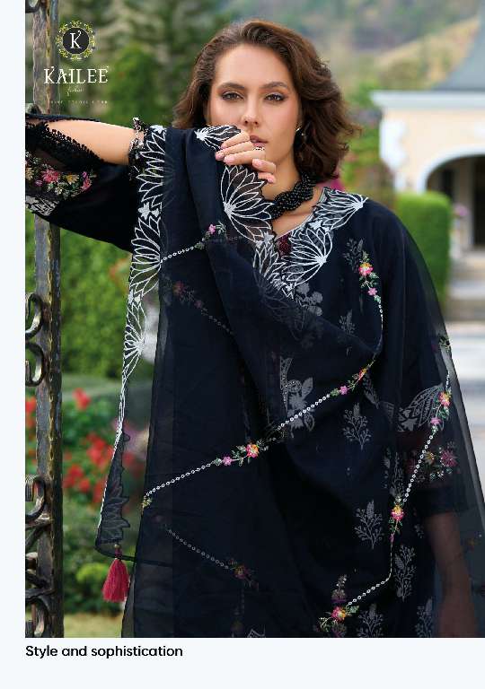 KAILEE CRESSA WHOLESALE READYMADE BLACK AND WHITE COLOR PREMIUM SUMMER FANCY SALWAR SUITS