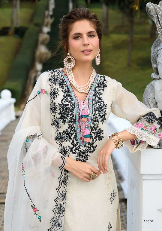 KAILEE CRESSA WHOLESALE READYMADE BLACK AND WHITE COLOR PREMIUM SUMMER FANCY SALWAR SUITS